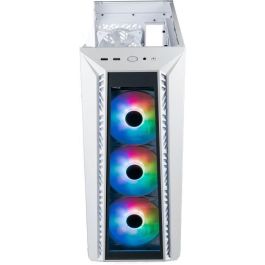 Cooler Master MB520WGNNS01 MasterBox MB520 - Caja Gaming con Frontal de Cristal ARGB Blanco y 3 Ventiladores de 120mm