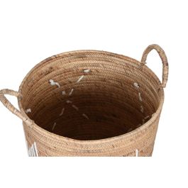 Cesta Boho DKD Home Decor Natural Blanco 46 x 48 x 46 cm Set de 3