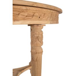 GINER Y COLOMER Mesa de Comedor Redonda de Teca Maciza 120 cm Natural