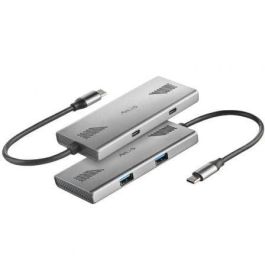 NGS WonderDuo-C Hub USB-C de 4 Puertos (2x USB-C, 2x USB-A) USB 3.0 5 Gbps para PC, Mac y Tablets Aluminio