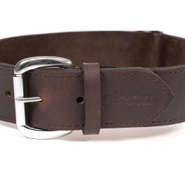 Gloria Collar Liso de Cuero Genuino Premium para Perros de Razas Grandes Molosas 80x4cm Marrón - Control y Confort Óptimo