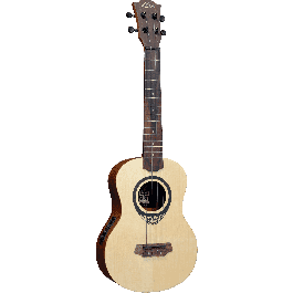 LAG Ukelele Tiki Uku Tenor Electroacústico Tapa Abeto Macizo Fondo Sapelli con Previo Shadow Uke
