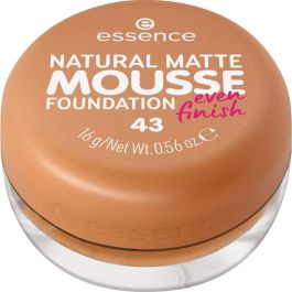 Essence #43 Base de Maquillaje en Mousse Natural Matte para Cutis Mate. Vegana, Clean Beauty, Cobertura Media, Acabado Polvos 16g