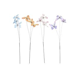 DKD Home Decor Rama Shabby Azul Amarillo Lila Blanco Poliester Pe con Mariposa 24 x 83 x 24 cm Precio: 42.58999987. SKU: B16YEVENST