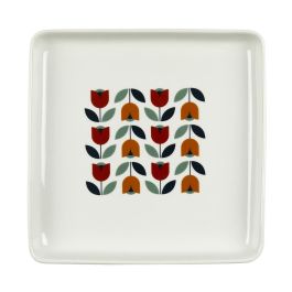 Home Deco Factory Plato Cuadrado Decoración Retro 18x18 cm