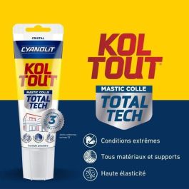 Cyanolit AUC3045203001307 Pegamento Fijador y Sellador Total Tech Crystal Tubo 125 ml Transparente Versátil y Flexible