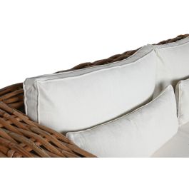 DKD Home Decor Indonesia 1c24 Sofá Natural Crudo Ratán 220 x 98 x 64 cm Set de 4 con Cojines