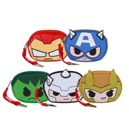 Marvel Expositor de Monederos Pill Chibi Surtido Multicolor - 21 Unidades, Cierre Cremallera, Gancho para Colgar