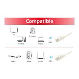 EQUIP 603004 Cable de Red Cat6A U/UTP 2xRJ45 3m Blanco LSZH