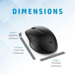 HP 435 Multi-Device Wireless Mouse Ergonómico Inalámbrico Conectividad Bluetooth y USB hasta 24 Meses Batería Sensor Multi-Superficie