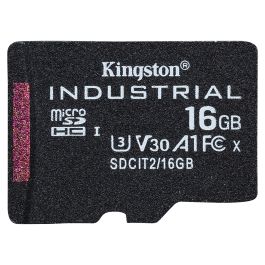 Kingston Tarjeta Memoria MicroSDHC 16GB Industrial U3 V30 A1 -40°C a 85°C Lectura 100MB/s 1920 TBW