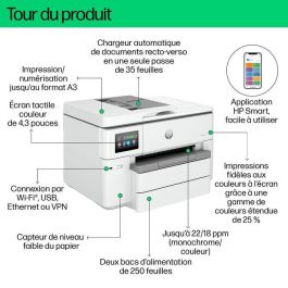 HP 9730e OfficeJet Pro Impresora Multifunción A3 Gran Formato Color Inkjet Profesional + Instant Ink + HP+