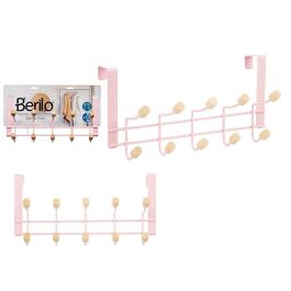 Percha Metal 10 Ganchos Madera Rosa Berilo 35X17CM (6 Unidades) Precio: 30.50000052. SKU: B14V6PLFD4