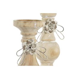 Portavela Neoclasico DKD Home Decor Natural 9.5 x 28 x 9.5 cm Set de 2