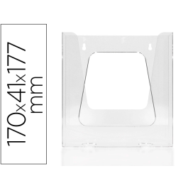 Archivo 2000 Expositor Mural Portafolletos A5 Vertical Metacrilato Transparente 1 Compartimento 170x41x180 mm