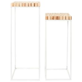 Juego De 2 Pedestales Rondin Home Deco Factory