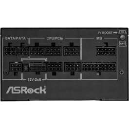 ASRock Fuente de Alimentación PG-850G 850W 80 Plus Gold ATX Modular Negro 90-UXP085-GFEAAB