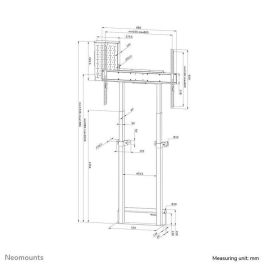 Neomounts WL55-875BL1 Soporte Motorizado de Suelo/Pared para Pantallas 55-100", Max 110 kg, Altura 98-163 cm, VESA 800x600, TÜV, Negro