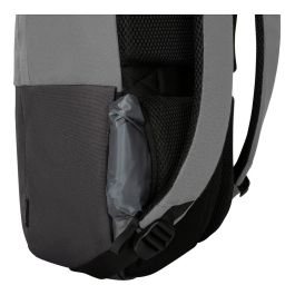 Targus Sagano Travel Mochila para Portátil 15.6 Pulgadas (39.6 cm) con Compartimento Seguro, Impermeable, Hecha de Material Reciclado RPET, 2 Bolsillos Frontales, Color Gris