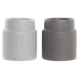 DKD Home Decor Vaso Scandi de Gres Colección Blanco y Gris Pro Design Gris Claro/Oscuro 8x10.5x8 cm - Set de 6 Unidades Precio: 12.68999963. SKU: B13PE6KP5P