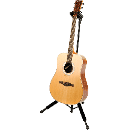Quiklok Soporte Guitarra Universal Plegable con Cierre Automático Negro para Suelo de Acero - Altura Regulable 690-1030mm
