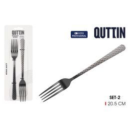 Inde Set 2 Tenedores de Mesa Moma Black Matt - 20.5 cm (12 Cajas)