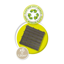 Smoby AAAAN68032 Set 6 Baldosas Suelo Casa 45x45cm Imitación Madera Texturada Plástico Reciclado