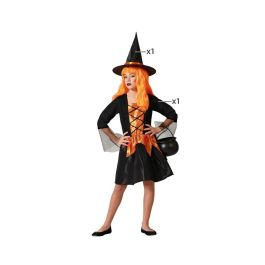 Disfraz Infantil de Bruja con Vestido Corto Naranja y Sombrero Precio: 15.21696. SKU: 21116
