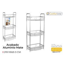 Confortime Estantería Baño 3 Bandejas Alluma, 29 x 18 x 65.5 cm (4 Unidades) Precio: 104.49999956. SKU: S2202488