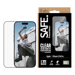 PanzerGlass Protector de Pantalla SAFE. para iPhone 17 | iPhone 16 Pro, Vidrio Templado Ultra-Wide, Aplicación Fácil con EasyAligner, Resistente a Rayones y Golpes, 1 Unidad