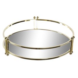 Bandeja Decoracion Glam DKD Home Decor Dorado 21.5 x 5.5 x 21.5 cm