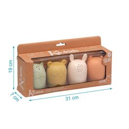 KioKids Juego de 4 Animalitos para el Baño Antimoho de PVC y Fibra de Trigo Multicolor +3 Meses