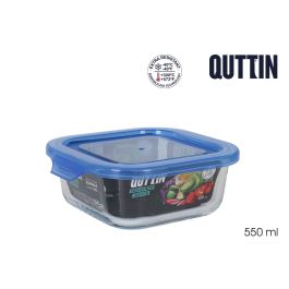 Fiambrera cuadrada con tapa azul 14x14 cm - Quttin (12 Unidades) Precio: 21.49999995. SKU: B16R9B5V39