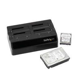 StarTech.com Docking Station 4 Bahías USB 3.0 para Discos Duros SATA de 2.5"/3.5" a 5Gbps, compatible con SATA III 6Gbps