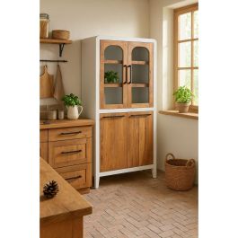 DKD Home Decor Vitrina de Madera Reciclada Blanca 43 x 170 x 90 cm Formentera meub