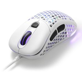 Sharkoon Ratón Light 200 Gaming, Óptico, 16000 DPI, USB Tipo A, 6 Botones Programables, Blanco