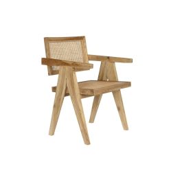 DKD Home Decor Silla de Teca y Ratan Natural 56 x 82 x 58 cm Precio: 159.69000047. SKU: B175EYZ3K5