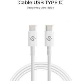 Cable USB-C a USB-C Subblim SUBCAB-C10010 1 m Blanco Negro