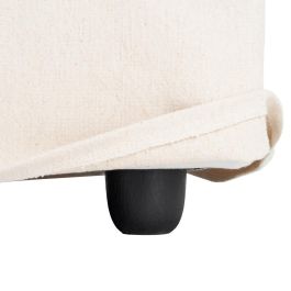 Sofá 2 Plazas Beige Madera / Tejido 200 X 109 X 90 cm