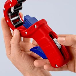 Knipex 90 23 01 BK Cortatubos para Plástico y Acero, Diámetro de Corte hasta 50 mm, Color Azul/Rojo