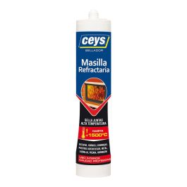 Ceys Masilla Refractaria Sellador Alta Temperatura 506301 - Resiste hasta 1500°C, Uso Interior, Calidad Profesional