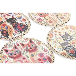 DKD Home Decor Salvamantel Shabby Multicolor Blanco 20 x 0.7 x 20 cm (12 Unidades)