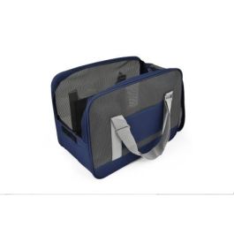 Nayeco Bolso Journey para Mascotas, Elegante con Rejilla Ventilada y Suelo Rígido, Correa de Seguridad, 42.5x31x24 cm, Azul Marino