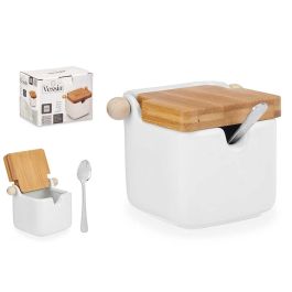 Azucarero de Cerámica Blanco con Tapa de Bambú Vessia 11x7x7 cm (6 Unidades) Precio: 36.3726. SKU: B1AY4KGYY8