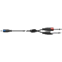 QUIKLOK Cable de Audio PVC Mini Jack Estéreo a 2x Jack, 3 Metros
