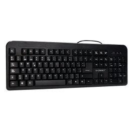 Q-connect Teclado Negro con Cable 1,5 m Compatible Windows