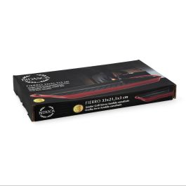 Bidasoa Parrilla Rectangular Fierro Hierro Esmaltado 22x40 cm Roja Antiadherente Extra Resistente Apta Inducción Gas Vitro Libre PFOA