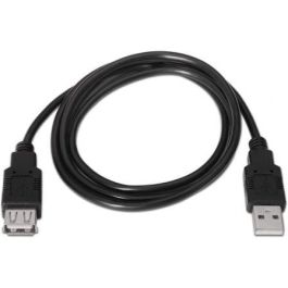 Aisens Cable USB 2.0 Tipo A-M - A-H Negro 1.0M