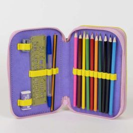 Gabby's Dollhouse Plumier con Accesorios, Estuche Escolar Infantil, 12.5 x 19.5 x 4.5 cm, LILA
