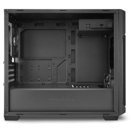 Sharkoon V1000 Caja Micro-ATX Mini Tower Negra con 2 Ventiladores Preinstalados y Túnel para Fuente de Alimentación